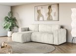 Ecksofa OTTO HOME "Zacharia wahlweise Schlafsofa mit Bettkasten, B/T/H 250/166/86 cm", weiß, B:250cm H:86cm T:166cm, 100% Polyester, Sofas, Ecksofa, L-Form mit Wellenunterfederung, Recamiere beidseitig montierbar