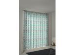 Vorhang ADAM "Bio Bel" Gr. 1, blau, B:145cm H:145cm, Jacquard, Baumwolle (Bio-Baumwolle), Gardinen, Vorhang, aus 100% Bio-Baumwolle