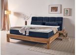 Boxspringbett HOME AFFAIRE "Villads", blau, B:199cm L:231cm, Komplettbetten, Boxspringbett, Liegefläche: 180/200 cm, Inside-Boxspring-Unterbau, recycelte Stoffe