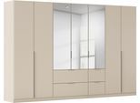 Drehtürenschrank OTTO HOME "Kleiderschrank Schrank Garderobe AGORDO mit Dekor- oder Hochglanzfront", beige (beige (champagner)), B:315cm H:210cm T:54cm, Holzwerkstoff, Schränke, Drehtürenschrank, mit Außenschubkästen, in 7 Breiten und 2 Höhen MADE IN GERMANY