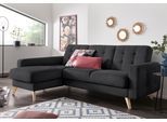 Ecksofa EXXPO - SOFA FASHION "Nappa, kompakt und komfortabel, bequem, zeitloses Design, L-Form", grau, B:222cm H:87cm T:156cm, Samtvelours (100% Polyester);Webvelours (100% Polyester), Sofas, Ecksofa, tolle Detailverarbeitung, inkl. Bettfunktion und Bettkasten