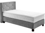 Boxspringbett, grau, B:115cm L:210cm, Bezug: 100% Polyester, WESTFALIA SCHLAFKOMFORT, Komplettbetten, Boxspringbett, wahlweise mit Topper