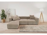 Ecksofa HOME AFFAIRE "Gerrid L-Form", braun (schlamm), B:301cm H:69cm T:193cm, 100% Polyester, Sofas, Ecksofa, Cord-Bezug, Modulsofa, bestehend aus Eck- und Mittelelement + Hocker