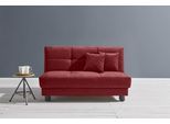 Schlafsofa ELL + ELL "Tilda", rot (marsala), B:125cm H:90cm T:100cm, 100% Polyester, Sofas, Schlafsofa, Breite 125 cm, inkl. 2 Zierkissen