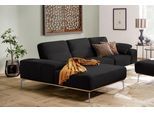 Ecksofa W.SCHILLIG "run, Designsofa, bequem, L-Form", schwarz (midnight w82), B:299cm H:88cm T:178cm, Longlife Xtra-Leder Z73: Naturwalkleder der Luxusklasse aus den erlesensten Rohhäuten. Hautstärke 1, 1 – 1, 3 mm;ROHLEDER Jacquard-Flachgewebe Q2 W60 (63% Polyester, 37% Polyacryl);ROHLEDER Chenille-Flachgewebe Q2 W77 (68% Polyacryl, 32% Polyester);Stoff S37 (100% Polyester), Sofas, Ecksofa, mit e