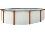 Rundpool KWAD "Green line Evolution", weiß (weiß, innenfarbe: blau), H:132cm Ø:550cm, Schwimmbecken, Rundpool, 5,5x1,32 white- wood, Folie in blau, sand oder grau erhältlich