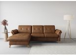 Ecksofa SIT & MORE "Göteborg", braun (cognac), B:268cm H:90cm T:176cm, Sofas, Ecksofa, Sitztiefenverstellung und Federkern, wahlweise mit Bettfunktion