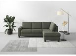 Ecksofa HOME AFFAIRE "Summer L-Form", grün (olive), B:236cm H:91cm T:170cm, 95% Polyester, 5% Polyamid, Sofas, Ecksofa, mit Ottomane, mit oder ohne Bettfunktion und Bettkasten, Cord-Bezug