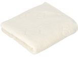 Badetuch BUGATTI "Trentino", weiß (ivory), B:67cm L:140cm, Walkfrottier, Baumwolle, Handtücher, Badetuch, all over Logoeinwebung