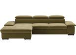 Ecksofa SIT & MORE "Alcudia L-Form", grün (olive), B:286cm H:73cm T:174cm, 98% Polyester, 2% Polyamid, Sofas, Ecksofa, wahlweise mit Bettfunktion