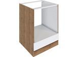 Herdumbauschrank KOCHSTATION "KS-Luhe", weiß (weiß matt, wotaneiche), B:60cm H:82cm T:60cm, MDF, Schränke, Herdumbauschrank, 60 cm breit