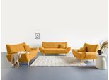 Polstergarnitur HOME AFFAIRE "Basta", gelb, H:80cm T:82cm, Sitzmöbel-Sets, Polstergarnitur, Komfortable Wellenunterfederung