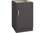 Spülenschrank WIHO KÜCHEN "Flexi", grau (front und korpus: anthrazit), B:50cm H:82cm T:57cm, Schränke, Spülenschrank, Breite 50 cm