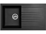 Spülenschrank KOCHSTATION "KS-Lagos", grau (listrado eiche, grafitgrau), B:120cm H:82cm T:60cm, Holzwerkstoff, Schränke, Spülenschrank, Breite 120 cm, wahlweise mit Spülbecken in edelstahl oder schwarz