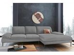 Ecksofa W.SCHILLIG "enjoy&MORE, Designsofa, bequem, zeitlos und elegant, L-Form", grau (dolphin r66), B:340cm H:87cm T:185cm, Chenille-Flachgewebe R66 (85% Polyester, 15% Nylon);Longlife Xtra-Leder Z59: Glattleder mit modischer Prägung. Hautstärke 0, 9 - 1, 1 mm;Stoff S37 (100% Polyester), Sofas, Ecksofa, Sitztiefenverstellung, Füße schwarz pulverbeschichtet, Breite 340 cm