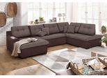 Wohnlandschaft HOME AFFAIRE "Föhr U-Form", braun (mittelbraun), B:310cm H:75cm T:200cm, 100% Polyester PRIMABELLE/Webstoff;100% Polyester Melrose/Struktur grob;100% Polyester Luxus-Microfaser/Struktur, Sofas, Wohnlandschaft, wahlweise mit Bettfunktion