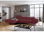 Ecksofa W.SCHILLIG "piedroo, Designsofa mit tollem Sitzkomfort, bequem und elegant, L-Form", rot (burgundy z69), B:343cm H:70cm T:193cm, Longlife Xtra-Leder Z69: Das feinnarbige, gedeckte Softleder Z69 besticht durch seine außergewöhnliche Weichheit im trendigen »Vintage-Look«, Hautstärke 0, 9 - 1, 1 mm, Sofas, Ecksofa, Kopfteilverstellung, wahlweise mit Sitztiefenverstellung, Breite 343cm