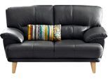 2-Sitzer TRENDMANUFAKTUR "Cecilia, italienische Designsprache, tolle Details", schwarz, B:162cm H:87cm T:90cm, Struktur fein (100% Polyester);Microfaser Vintage (100% Polyester);Struktur (100% Polyester), Sofas, 2-Sitzer, hoher Sitzkomfort und extrabequeme Armlehnen