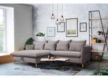 Ecksofa EXXPO - SOFA FASHION "WALPY, elegant & modern, bequem, schmale Armlehnen, Breite 274cm", braun (cappucciono), B:274cm H:88cm T:170cm, Sofas, Ecksofa, L-Form, wahlweise mit Bettfunktion und Bettkasten, in Cord