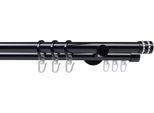 Gardinenstange LIEDECO "Fertigstilgarnitur 20 mm Piano Miami" Gr. 1, schwarz, L:120cm Ø:2mm, Eisen, Gardinenstangen, Gardinenstange, Gardinenstange Komplett