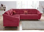 Ecksofa SIT & MORE "Salsa L-Form", rot (bordeaux), B:264cm H:86cm T:244cm, Bedruckte Microfaser (100% Polyester);Luxus-Microfaser ALTARA NUBUCK (100% Polyester);Struktur (100% Polypropylen), Sofas, Ecksofa, mit Federkern, wahlweise mit Bettfunktion