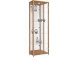 Vitrine FIF MÖBEL "OPTIMA", nocefarben, B:57,5cm H:172cm T:32cm, Holzwerkstoff, Sicherheitsglas ESG, Schränke, Vitrine, Standvitrine, Vitrinenschrank, Glasvitrine, Sammlervitrine, LED