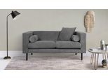 2-Sitzer HOME AFFAIRE "Lillibeth Designsofa mit Wellenunterfederung, Maße B/T/H: 155/74/83 cm", grau, B:155cm H:83cm T:74cm, 100% Polyester, Sofas, 2-Sitzer, Zierkissen als Wendekissen, in Samtoptik oder Cord