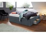 Boxspringbett, grau (anthrazit), B:180cm L:200cm, Bezug Bett: Feinstrukturstoff (77% Polyester, 23%Viskose) oder Microfaser (100% Polyester);Bonnellfederkernmatratze: 100%Polyester;Kaltschaummatratze: 100% Polyester, Bezug abnehm- und waschbar bis 60C, WESTFALIA SCHLAFKOMFORT, Komplettbetten, Boxspringbett, mit integrierter Schublade, frei im Raum stellbar