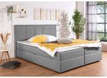 Boxbett HOME AFFAIRE "Fidan", grau, B:194cm L:210cm, Komplettbetten, Boxbett, wahlweise mit Bettkasten, in H2, H3 & H4 erhältilich