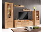 Wohnwand OTTO HOME "Zara", beige (kernbuche teilmassiv), Holzwerkstoff Kernbuchefarben (Korpus)/ Massivholz Kernbuche (Front), Holz teilmassiv, Kastenmöbel-Sets, Wohnwand, teilmassives Holz