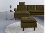 Polsterhocker HOME AFFAIRE "Birkholm", grün (olive), B:65cm H:44cm T:65cm, 100% Polyester, Hocker, Polsterhocker, passend zur Serie "Birkholm", B/T/H: 65/65/44 cm