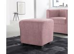 Hocker HOME AFFAIRE "Bob", rosa (flamingo), B:46cm H:43cm T:46cm, Luxus-Microfaser (92% Polyester, 8% Nylon);Struktur fein ( 100% Polyester);Struktur in Chenille-Optik (30% Polyester, 70% Polyacryl);Chenillestruktur (40% Polyester, 60% Polyacryl), Hocker, Hocker