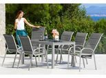 Garten-Essgruppe MERXX "Amalfi Deluxe", grau, Obermaterial: 100% Polyester, Sitzmöbel-Sets, Garten-Essgruppe, pulverbeschichtetes Aluminium, aus 100% Polyester, für 6 Personen