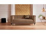 2-Sitzer HOME AFFAIRE "Chamby", braun (hellbraun), B:180cm H:71cm T:85cm, Luxus-Microfaser Lederoptik (100% Polyester), Scheuertouren: 40.000, Pilling: 4;Samtoptik (100% Polyester), Sofas, 2-Sitzer, mit Holzrahmen unten und Steppung im Lehnenbereich