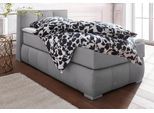 Boxspringbett HOME AFFAIRE "Chelles", grau, B:107cm L:225cm, Samtoptik (100% Polyester);Bezug der Spiegelfläche Matratzendrell aus 100% Polyester;Struktur fein 100% Polyester), Komplettbetten, Boxspringbett, inkl. Kaltschaumtopper, in 5 Breiten und 3 Matratzenarten