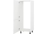 Kühlumbauschrank KOCHSTATION "KS-Scafa" 2 Türen für integrierte Kühl-Gefrier-Kombination 1444 mm", weiß (weiß, zement hell), B:60cm H:150cm T:56cm, Schränke, Kühlumbauschrank, Breite/Höhe: 60/150 cm, wahlweise Türanschlag rechts oder links