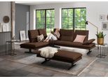 Ecksofa W.SCHILLIG "broadway, Designsofa, toller Sitzkomfort, zeitlos, elegant, L-Form", braun (chocolate s37), B:284cm H:94cm T:224cm, Stoff S37 (100% Polyester): Luxus-Microfaser in Lederoptik, Sofas, Ecksofa, Sitztiefenverstellung, Kopfteil- & Seitenteilverstellung, Breite 284cm