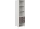Seitenschrank IMPULS KÜCHEN "Prag", Breite/Höhe: 50/190,7 cm, mit Soft-Close", grau (beton, optik schiefer dunkelgrau), B:50cm H:190,7cm T:57,6cm, Dekorfolie, Holzwerkstoff, Schränke, Seitenschrank, vormontiert, mit Schubkästen, mit verstellbaren Fachböden