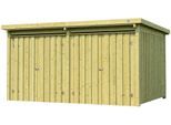 Gerätehaus WEKA "Lagerhaus 607 Variante 3" aus kesseldruckimprägnierten Nadelholz", braun (kesseldruckimprägniert), Massivholz, Gerätehäuser, Gerätehaus, Wände mit 2x20 mm Deckelschalung