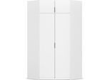 Kleiderschrank RAUCH "Eckschrank Schrank Ankleidezimmer Schlafzimmer Garderobe LAGOA", alpinweiß, B:117cm H:235cm T:117cm, Holzwerkstoff, Schränke, Kleiderschrank, voll ausgestattet viel Stauraum, optional mit Aufsatz MADE IN GERMANY