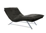 Relaxliege W.SCHILLIG "daily dreams", grau (anthrazit z69), B:95cm H:91cm T:170cm, Longlife Xtra-Leder Z69: Das feinnarbige, gedeckte Softleder Z69 besticht durch seine außergewöhnliche Weichheit im trendigen »Vintage-Look«, Hautstärke 0, 9 - 1, 1 mm, Sofas, Relaxliege, in Waffelkissen-Optik, wahlweise mit Motor, Kufengestell, in 2 Breiten