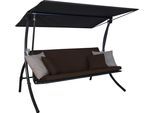 Hollywoodschaukel "Motion Smart coffee", braun, B:210cm H:160cm T:145cm, Obermaterial: 100% Polyester, ANGERER FREIZEITMÖBEL, Hollywoodschaukeln, Hollywoodschaukel