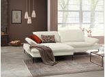 Ecksofa W.SCHILLIG "enjoy&MORE, Designsofa, elegant und bequem, L-Form", weiß (weiß z59), B:294cm H:87cm T:185cm, Chenille-Flachgewebe R66 (85% Polyester, 15% Nylon);Longlife Xtra-Leder Z59: Glattleder mit modischer Prägung. Hautstärke 0, 9 - 1, 1 mm;Stoff S37 (100% Polyester), Sofas, Ecksofa, Sitztiefenverstellung, Füße schwarz pulverbeschichtet, Breite 294 cm