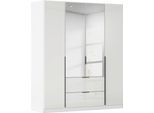 Drehtürenschrank OTTO HOME "Kleiderschrank Kleiderschränke Schrank Garderobe AGORDO mit Glasfront", weiß (alpinweiß, glas kristallweiß), B:181cm H:229cm T:54cm, Holzwerkstoff, Schränke, Drehtürenschrank, mit Außenschubkästen, in 7 Breiten und 2 Höhen MADE IN GERMANY