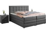 Boxspringbett HOME AFFAIRE "Ethan", grau (anthrazit), B:194cm L:211cm, Komplettbetten, Boxspringbett, inkl. Topper und geräumigen Bettkasten erhältlich in H2, H3 und H4