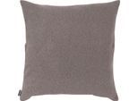 Dekokissen H.O.C.K. "Livigno", grau (grau, unifarben), B:60cm H:10cm L:60cm, Baumwolle, Dekokissen_Sitzkissen_Kissenhüllen, Dekokissen, mit Wollhaptik, Kissenhülle mit Füllung, 1 Stück