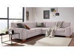 Ecksofa DOMO COLLECTION "Incanto kubische Formensprache, komfortabel, flache Armlehnen, L-Form", grau (taupe), B:260cm H:81cm T:260cm, Sofas, Ecksofa, wahlweise mit Bettfunktion