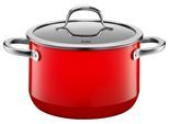 Fleischtopf SILIT "Passion red, Kochtopf Induktion schneid- und kratzfest", rot, H:12,8cm Ø:20cm, Töpfe, Fleischtopf, für alle gänigen Herdarten geeignet, Made in Germany