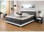Boxspringbett HOME AFFAIRE "Rocklin", schwarz (schwarz, weiß), B:172cm L:217cm, Komplettbetten, Boxspringbett, in H2, H3 oder H4 erhältlich