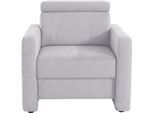 Sessel SIT & MORE "Bologna", silber, B:87cm H:84cm T:93cm, Sessel, Sessel, mit Federkern, inklusive Kopfteilverstellung